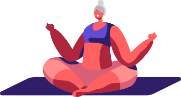 Illustration représentant une personne âgée en train de méditer