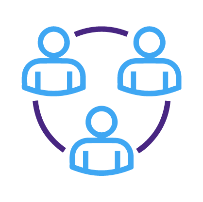 Icône représentant des individus en cercle
